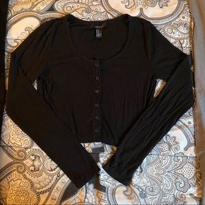 Forever 21 Button Down Crop Top